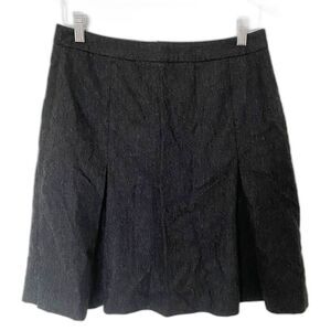 VTG Y2K J Crew Grey Wool Pleated Mini Skirt Made in Hungary Classic Style Sz 10